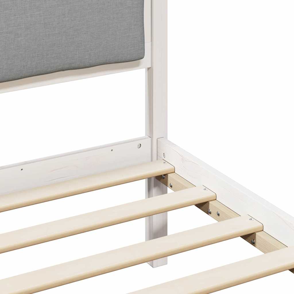 Bed Frame with Headboard Light Grey 75 x 190 cm Fabric